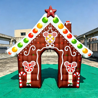 Arche géante gonflable en forme de maison en pain d'épices en nylon pour la décoration extérieure des événements et festivals de Noël