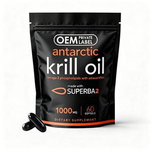 Huile de Krill de l'Antarctique OEM en gélules avec Oméga-<span class=keywords><strong>3</strong></span>, Phospholipides et Astaxanthine – Complément pour le Système Immunitaire et la Santé Cérébrale - Product Image 1