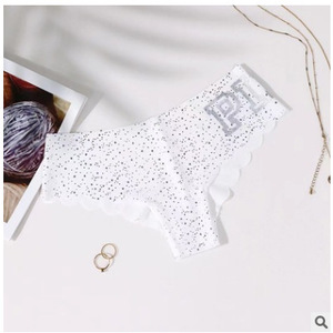 Ropa Interior Femenina Cómoda Sin Costuras, Color Sólido, Estampado de Puntos y Letras, Multipatrón, Pantalones de Cintura Baja, Bragas Triangulares para Mujer - Product Image 5