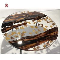 Table basse ronde en bois et résine époxy moderne de luxe de haute qualité, fabrication sur mesure OEM et ODM, vente en gros