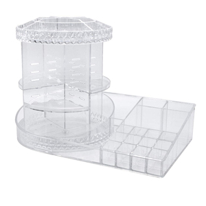 XSW <span class=keywords><strong>rotatif</strong></span> <span class=keywords><strong>maquillage</strong></span> <span class=keywords><strong>organisateur</strong></span> Station clou barre 360 <span class=keywords><strong>rotatif</strong></span> réglable carrousel avec plateau <span class=keywords><strong>de</strong></span> rangement - Product Image 2