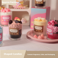 Pastelkleurige dessertbeker geurkaars handgemaakt gemengde was glazen pot huisdecoratie bruiloft cadeau groothandel aangepaste label