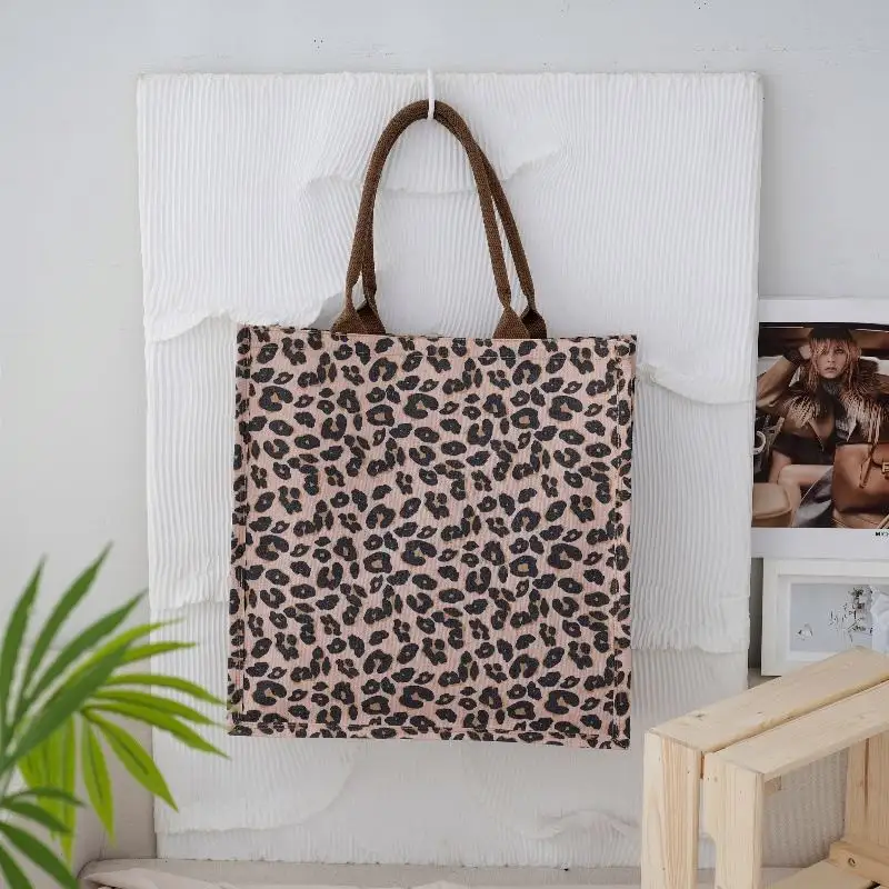 High-quality Fashionable natural jute cloth bag eco-friendly reusable jute bag for shopping with custom logo printed