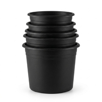 Grand pot de fleurs de jardin classique en résine plastique noire, épaissi, de type gallon, pour roses et hortensias, avec contrôle racinaire respirant et trou de drainage