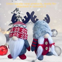 Paigo 2026 Nouvelle Poupée en Peluche Gnome de Noël Rouge et Gris, Père Noël Sans Visage, Créative, avec Bois de Cerf, Ornement Rudolph, Style Européen-Américain