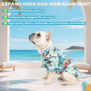 Chemise hawaïenne pour chien, taille XS, respirante, polo d'été, motif floral, île de mer, tenue pour chiot, fabriqué en Chine - Product Image 4