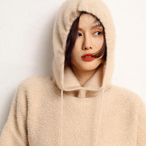 <span class=keywords><strong>Chapeau</strong></span> en cachemire pour femmes, <span class=keywords><strong>chapeau</strong></span> en tricot uni personnalisé pour l'hiver avec écharpe intégrée, cachemire de Mongolie intérieure, <span class=keywords><strong>chapeau</strong></span> épais et chaud - Product Image 5