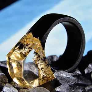 Chất Lượng Cao Đẹp Tự Nhiên Nhựa Nhẫn Gỗ Thời Trang Trang Sức Nhẫn Bán Buôn - Product Image 4