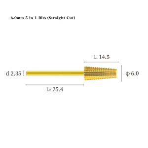 6.0mm 5 in 1 Two Way Straight Cut <b>Carbide</b> Nail <b>Drill</b> <b>Bit</b> for Professional Gel Removal Manicure - Product Image 4