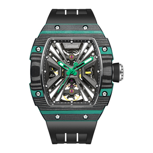 Reloj Mecánico de Lujo de 43 mm con Volante de Fibra de Carbono, Reloj Mecánico Automático Hueco para Hombre - Product Image 1