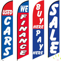 Drapeau publicitaire extérieur personnalisé avec mât et base croisée pour concessionnaires automobiles et salles d'exposition – Vente en gros