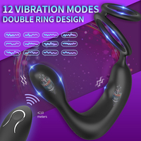 Doppel-Penisring Prostata-Massagegerät mit Doppelmotor und Kabelloser Fernbedienung, Analer Vibrator für Männer, P-Punkt-Stimulator, Erwachsenen-Sexspielzeug