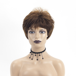 New Arrival Unique Design Natural Straight Short Synthetic Hair <strong>Wig</strong> Brown <strong>Wig</strong> <strong>Pixie</strong> <strong>Cut</strong> <strong>Wig</strong> for Women - Product Image 3