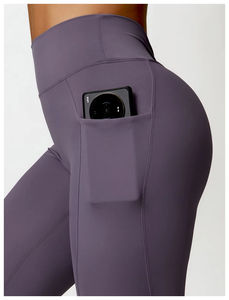 Gros personnalisé femmes Yoga avant taille soutien-gorge respirant Scrunch bout à bout deux pièces Yoga ensemble - Product Image 6