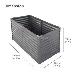 Grand bac à légumes rectangulaire profond pour racines, facile à assembler, en acier galvanisé, pour l'extérieur, pour fleurs - Product Image 2