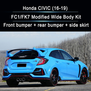 Leishuo diffuseur de pare-chocs avant arrière jupes latérales aileron arrière <span class=keywords><strong>Type</strong></span> R Kit carrosserie pour <span class=keywords><strong>HONDA</strong></span> CIVIC 2016 2017 <span class=keywords><strong>2018</strong></span> 2019 2020 - Product Image 6
