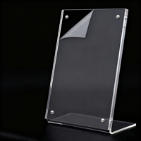 Tarjeta de mesa acrílica reciclable de primera calidad, letrero de exhibición de escritorio transparente personalizable para restaurante/oficina/venta al por menor