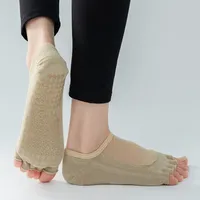 Yoga Open Women Mesh Chaussettes demi-orteils en silicone antidérapantes Pilates No-Show