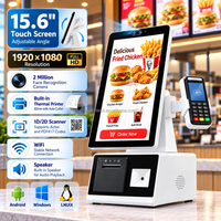 Sistem POS Mini Touch All-in-One WUXIN 11.6/15.6 I5 I7 RK3588 64G dengan Stand Kios untuk Mal, SIM 4G, RFID 1/2D, NFC, MSR