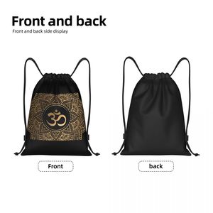 Personnalisé Golden <span class=keywords><strong>Om</strong></span> Mandala Cordon <span class=keywords><strong>Sac</strong></span> À Dos Sacs Hommes Femmes Léger Henné Aum Gym Sacs <span class=keywords><strong>De</strong></span> <span class=keywords><strong>Sport</strong></span> pour Voyager - Product Image 6