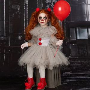 Nuevo Disfraz de <span class=keywords><strong>Payaso</strong></span> Gris con Tutú y Pompones para Niños, Accesorio de Disfraz de Halloween Inspirado en Cine y Televisión, 2024 - Product Image 3
