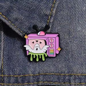 En gros, ensemble de pin's en émail et broches en métal, motif dessin animé TV 'Spooky Chuckles', mignons et amusants, avec motif 'Boo', pour sacs à dos, vêtements et chemises - Product Image 2