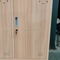 Armoire de rangement métallique à 2 niveaux, robuste, à poser au sol, avec 4 casiers et serrure à clé, pour salle de sport, spa, pilates