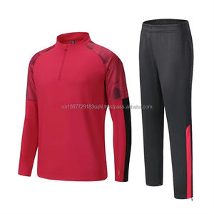 Conjunto de Pantalones Largos de Fútbol para Otoño/Invierno, Traje de Entrenamiento Deportivo Informal, con Media Cremallera, Logotipo Personalizable - Product Image 4
