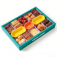 Boîte à gaufres personnalisée avec logo imprimé, emballage en carton alimentaire, boîte d'emballage pour mini-gâteaux avec séparateurs