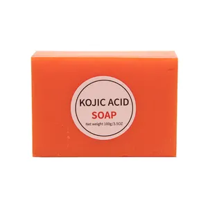 Hot selling Turmeric Kojic Acid Soap with wood holder and soap bag