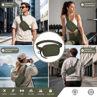 YOUK Sac banane unisexe 2L en nylon imperméable avec fermeture éclair, sacoche de taille pour voyage, randonnée, course à pied, logo personnalisé