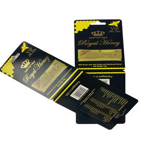 Op maat gemaakte logo <span class=keywords><strong>Royal</strong></span> <span class=keywords><strong>Honey</strong></span> VIP Sachet verpakking papierkaart gouden folie papierkaart voor honingstokjes - Product Image 3