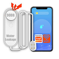 Capteur de fuite d'eau magnétique Tuya à piles, contrôlé par application Wi-Fi Smart Life/Tuya Smart, avec alerte sonore de niveau de fuite pour maison intelligente