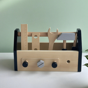 Hộp công cụ của thợ thủ công bằng gỗ bộ hộp công cụ giả vờ hộp công cụ đồ chơi học tập sớm - Product Image 4