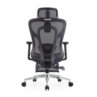 Chaise de bureau à dossier haut testée BIFMA avec appui-tête rotatif, coussin lombaire en mousse et repose-pieds rétractable pour bureau à domicile