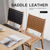 Chaise de salle à manger en bois massif tressé, style nordique, moderne, rétro, simple, avec dossier, pour la maison, l'hôtel, le salon, non pliable