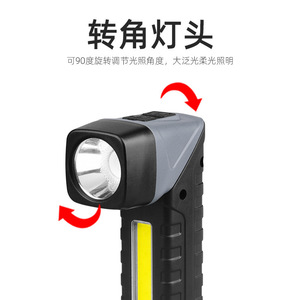 <b>Usb</b> Rechargeable Flashlight Led Work Light With Magnet Industrial Use Plastic Body Push Button <b>Switch</b> - Product Image 3