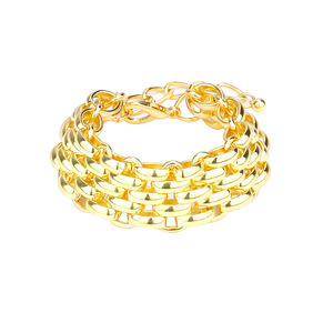 Pulsera de Cadena Gruesa Dorada, Aleación de Zinc, Diseño Geométrico, Joyería de Moda Unisex - Product Image 5