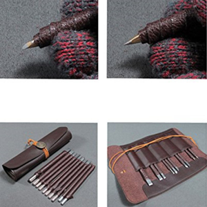 Juego de 8 Herramientas para Tallar Madera - Cinceles de Goma con Caja de Regalo, Cuchillas de Acero Inoxidable para Uso como Cuchillo Multiusos y para Trabajos en Madera - Product Image 4