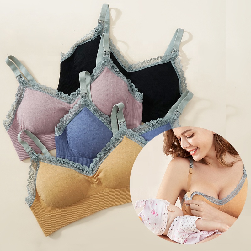 Беспроводной средства ухода за кожей для будущих мам кружево открытой грудью для кормления бюстгальтер пуш-ап, Бюстгальтер для кормления
