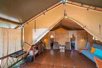 Cadre d'hiver africain de luxe toile imperméable coton glamping lodge hôtel safari-tentes