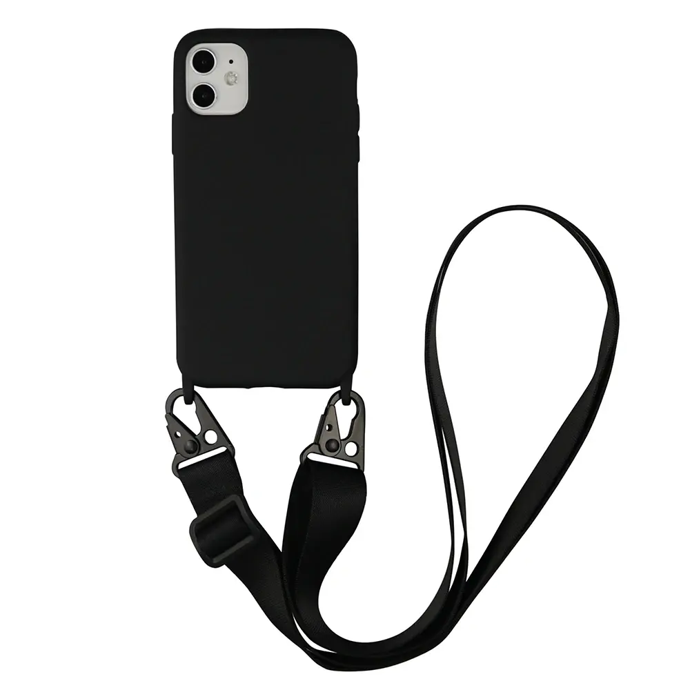 חבל קלע לאסו כיסוי נייד חוט מחרוזת כתף צוואר שרשרת שרוך רצועת טלפון סיליקון נוזלי לאייפון 15 15 Pro