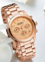 Montre-bracelet pour femme MEGIR 2057, mouvement à quartz, or rose, acier inoxydable, étanche, montre de marque pour femme