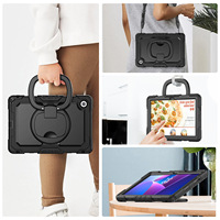 Housse de tablette tendance et portable, promotionnelle, 3 couches PC+TPU, protection robuste à 360°, antichoc, avec support anneau pour tablette 10.1