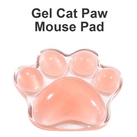 Tapis de souris en silicone pour chat de dessin animé souple repose-poignet en silicone transparent Mini tapis de souris patte de chat