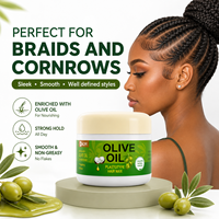 Cire coiffante à l'huile d'olive 200 ml de notre marque, transparente, sans silicone, brillance et tenue forte, gel coiffant à l'huile d'olive pour le coiffage des cheveux