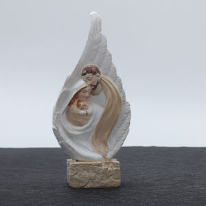 KOMI卸売イエス聖母マリア子供家族バプテスマ装飾翼彫刻装飾宗教樹脂工芸品ギフト - Product Image 2