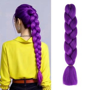 Extensiones de Cabello Trenzadas Preestiradas al por Mayor de 24 Pulgadas, Resistentes al Calor del Agua Caliente, Excelente Fibra Sintética, 100 g - Product Image 1