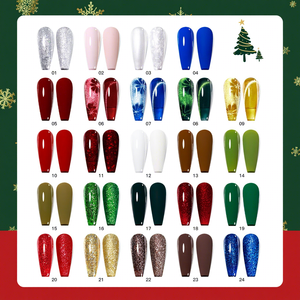 Nouveau coffret de vernis gel UV pour Noël, 24 couleurs, 15 ml, couleur unie, vernis à ongles pour femmes, produits pour les ongles - Product Image 3