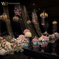 Rideau de fond en acrylique de luxe avec perles et sequins pour décoration de scène de mariage, plafond et événements festifs